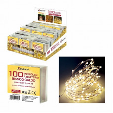 FILO 100 MICROLED A BATTERIA BIANCO (18pz)